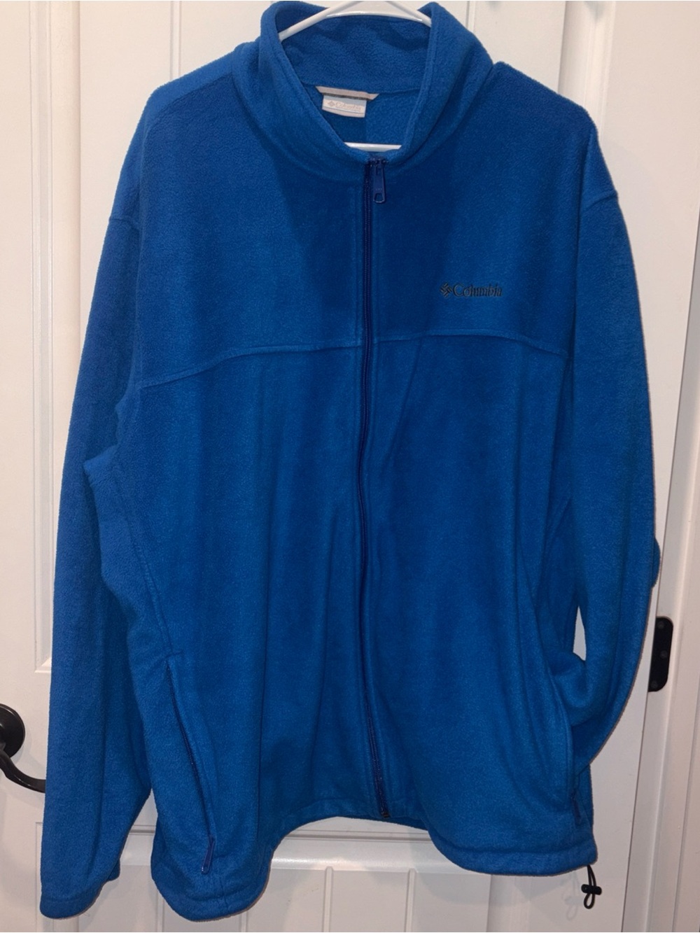 Columbia Royal Blue Fleece Jacket with full zip and pockets size 3xl